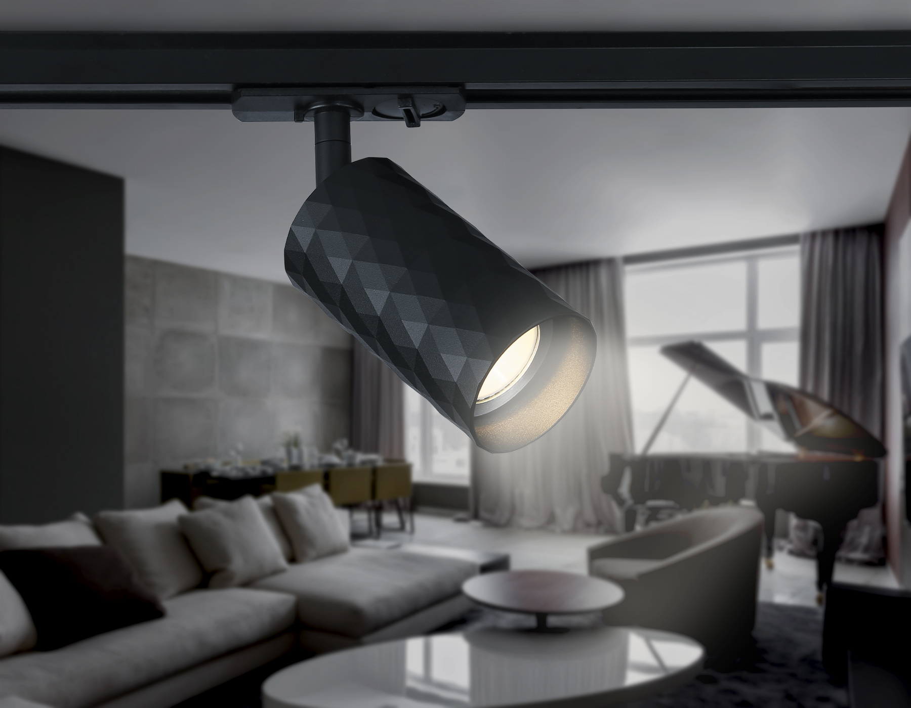 Трековый светильник со сменной лампой GU10 GL5133 BK черный GU10 max 12W