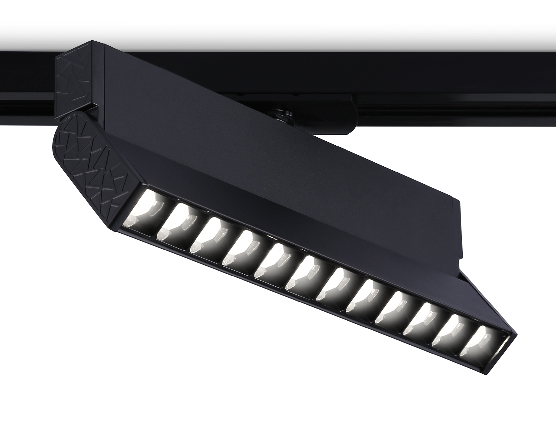 Трековый однофазный светодиодный светильник GL6819 BK черный LED 12W 4200K 24° 230*22*87