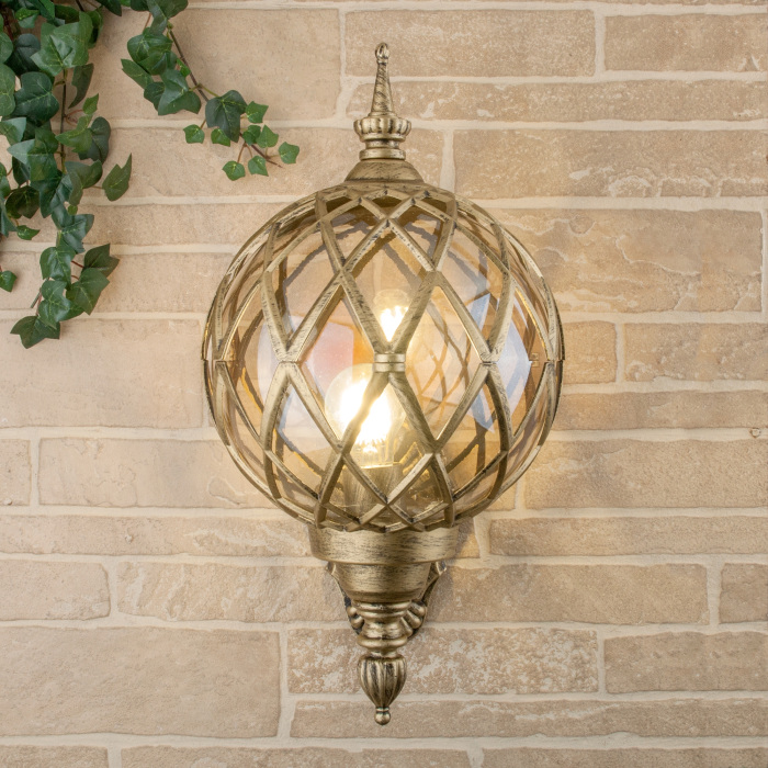 Настенный уличный фонарь U черное золото Elektrostandard Sirius (electrostandart_a025302)