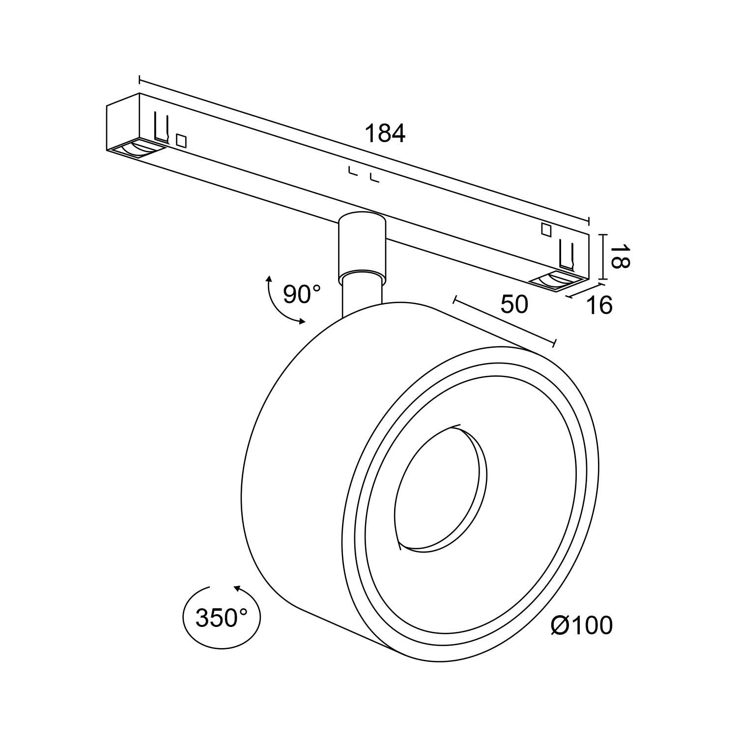 Светодиодный светильник для магнитной системы Ledron Sagi 1180 Black (8526)