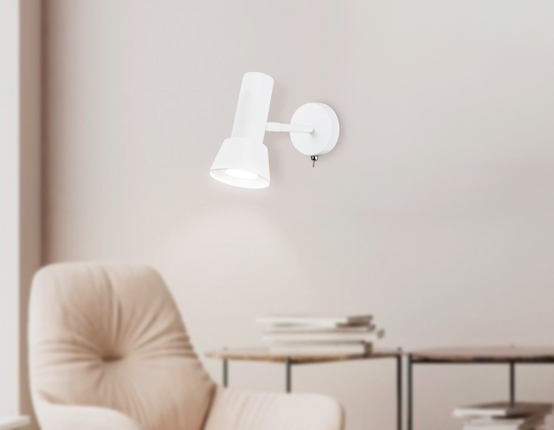 Настенный светильник с выключателем и сменной лампой GU10 TA13128 WH белый GU10 max 12W D85*L150*H240