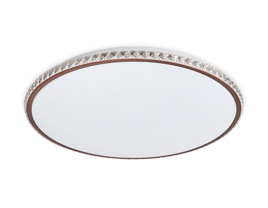 Потолочный светодиодный светильник с пультом и дополнительной подсветкой FF71 WH/CF белый/кофе 72W+24W D500*60 (ПДУ ИК)