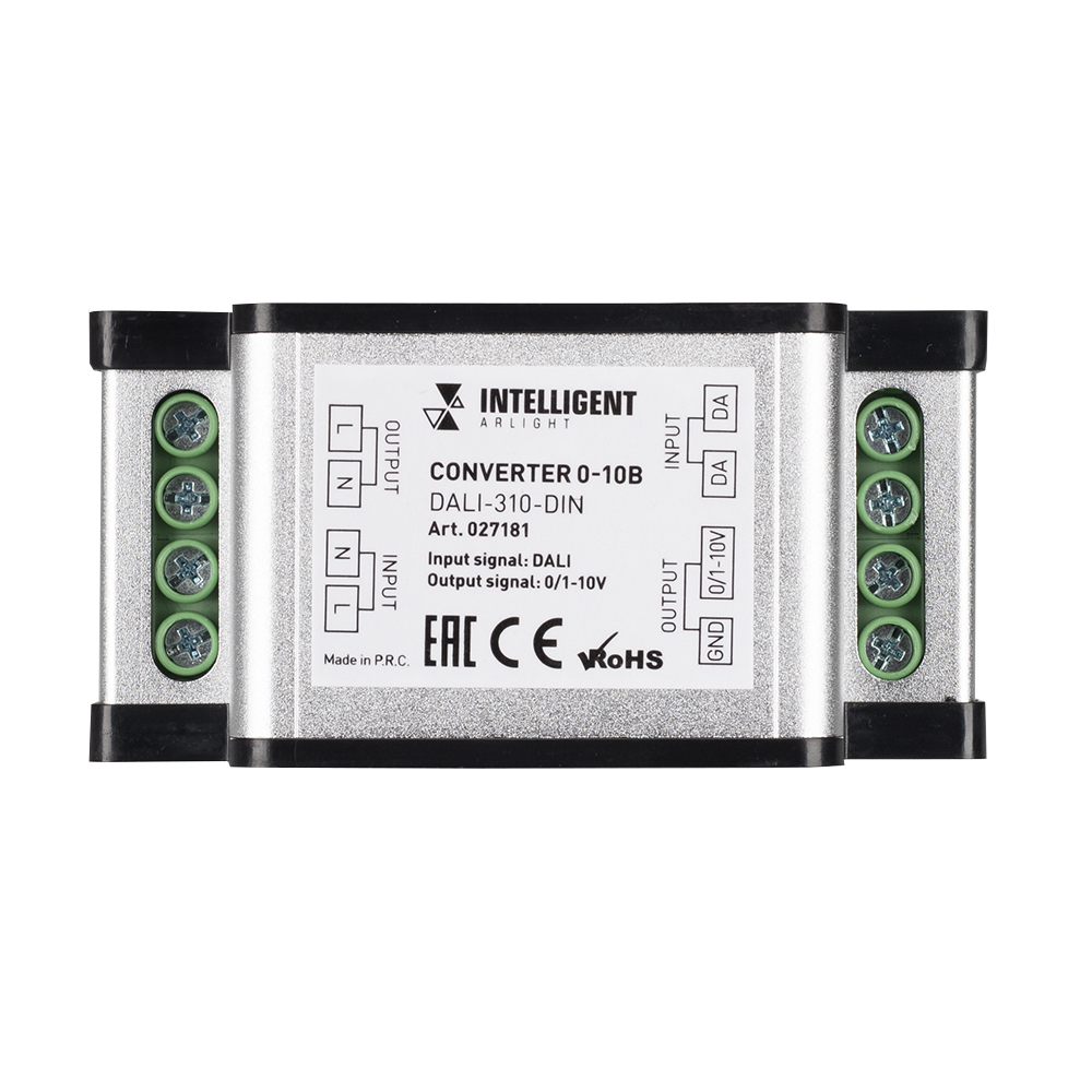 INTELLIGENT ARLIGHT Конвертер 0-10В DALI-310-DIN (AC 230V, DALI, 0-10) (IARL, -) 027181
