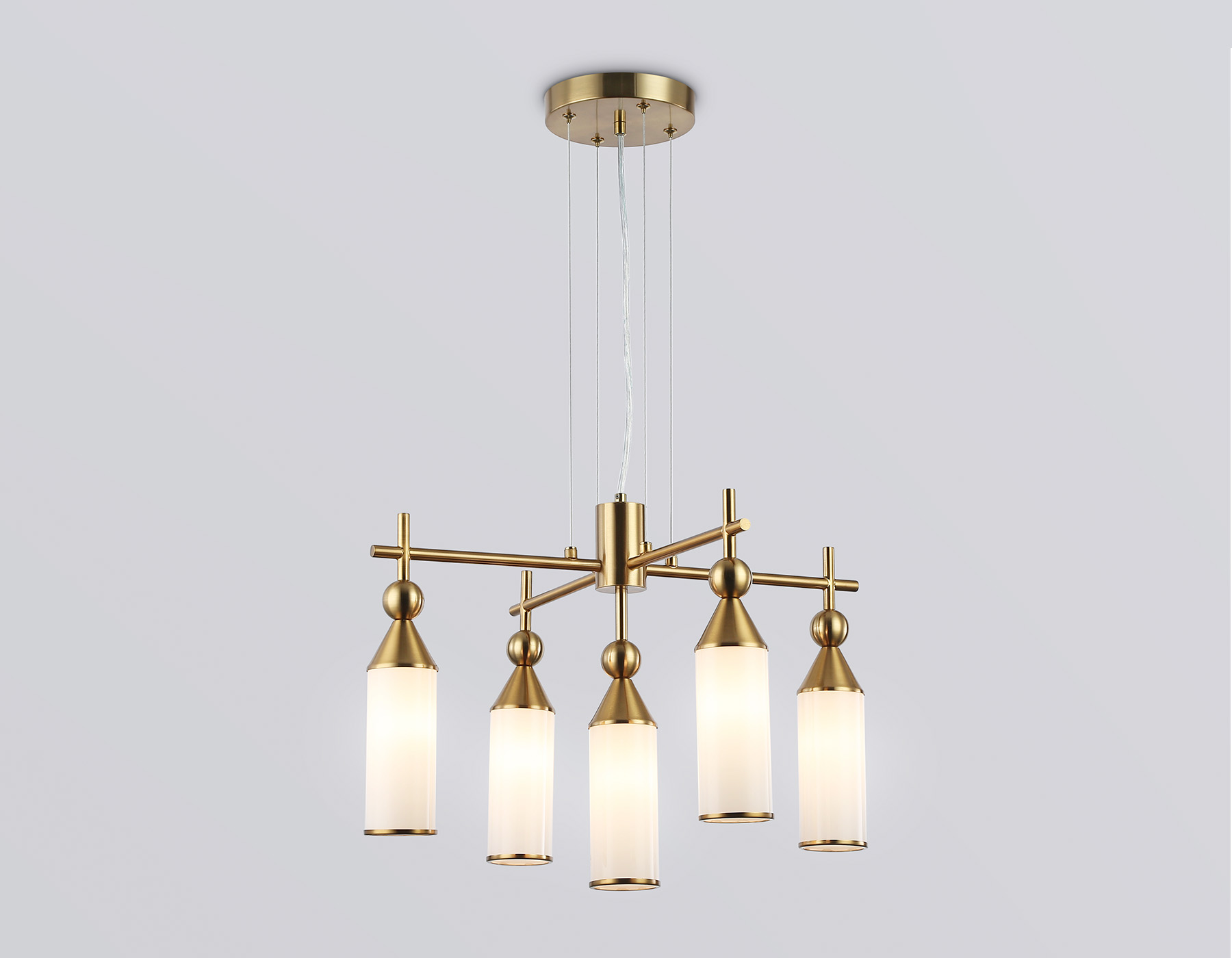 Подвесная люстра LH55276/5 BS/FR латунь/белый матовый E14*5 max 40W D520*1390