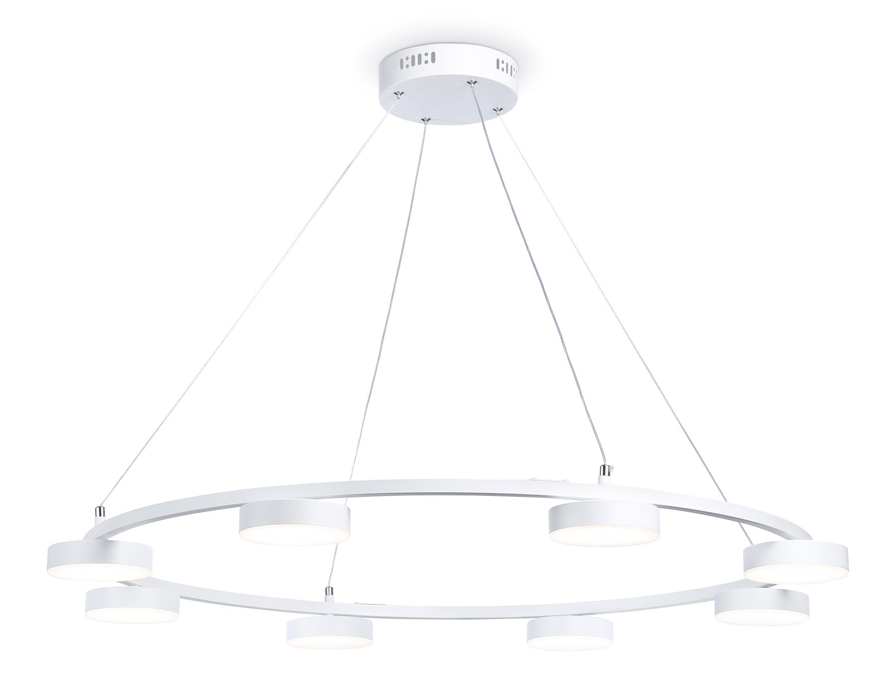 Подвесной светодиодный светильник с пультом FL51761/1+8 WH белый 3000K/4200K/6400K 67W D1000*1000 (ПДУ ИК)