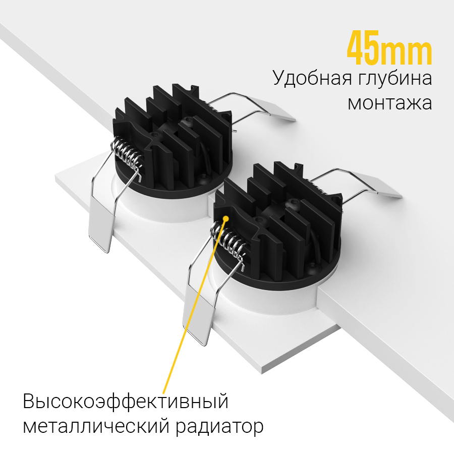 Встраиваемый светодиодный светильник Ledron GIZA MINI SQ2 White (2092)