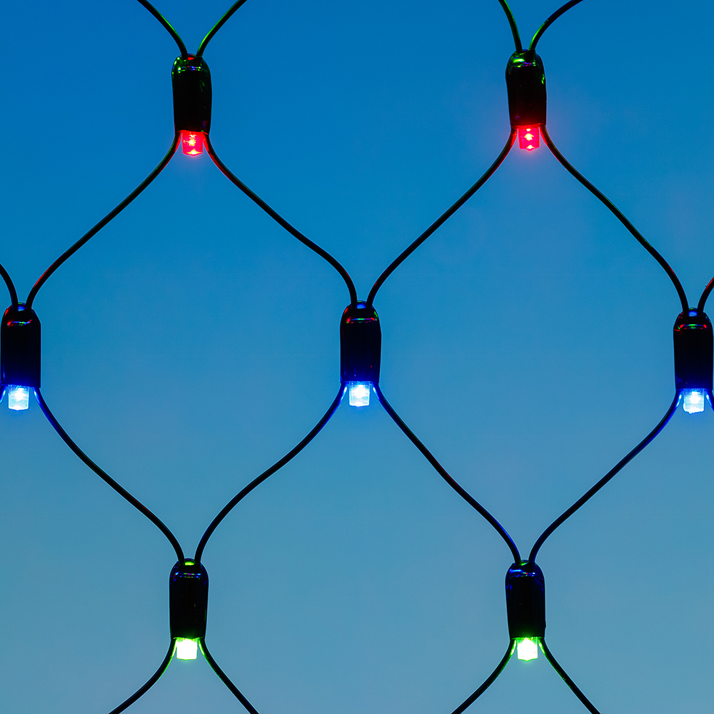 Светодиодная гирлянда ARD-NETLIGHT-CLASSIC-2500x2500-BLACK-432LED RGB (230V, 26W) (Ardecoled, IP65) 024693