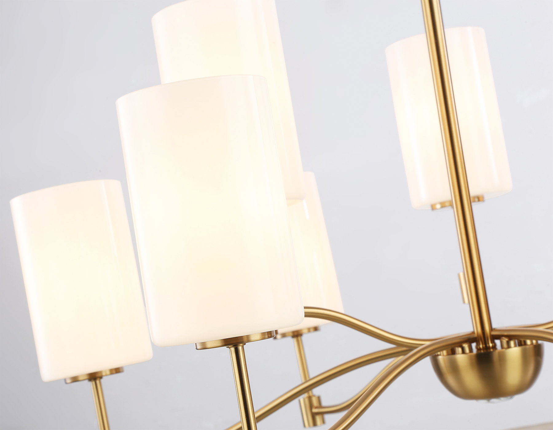 Подвесная люстра LH56054/6+3 BS/FR латунь/белый матовый E14*9 max 40W D765*1060