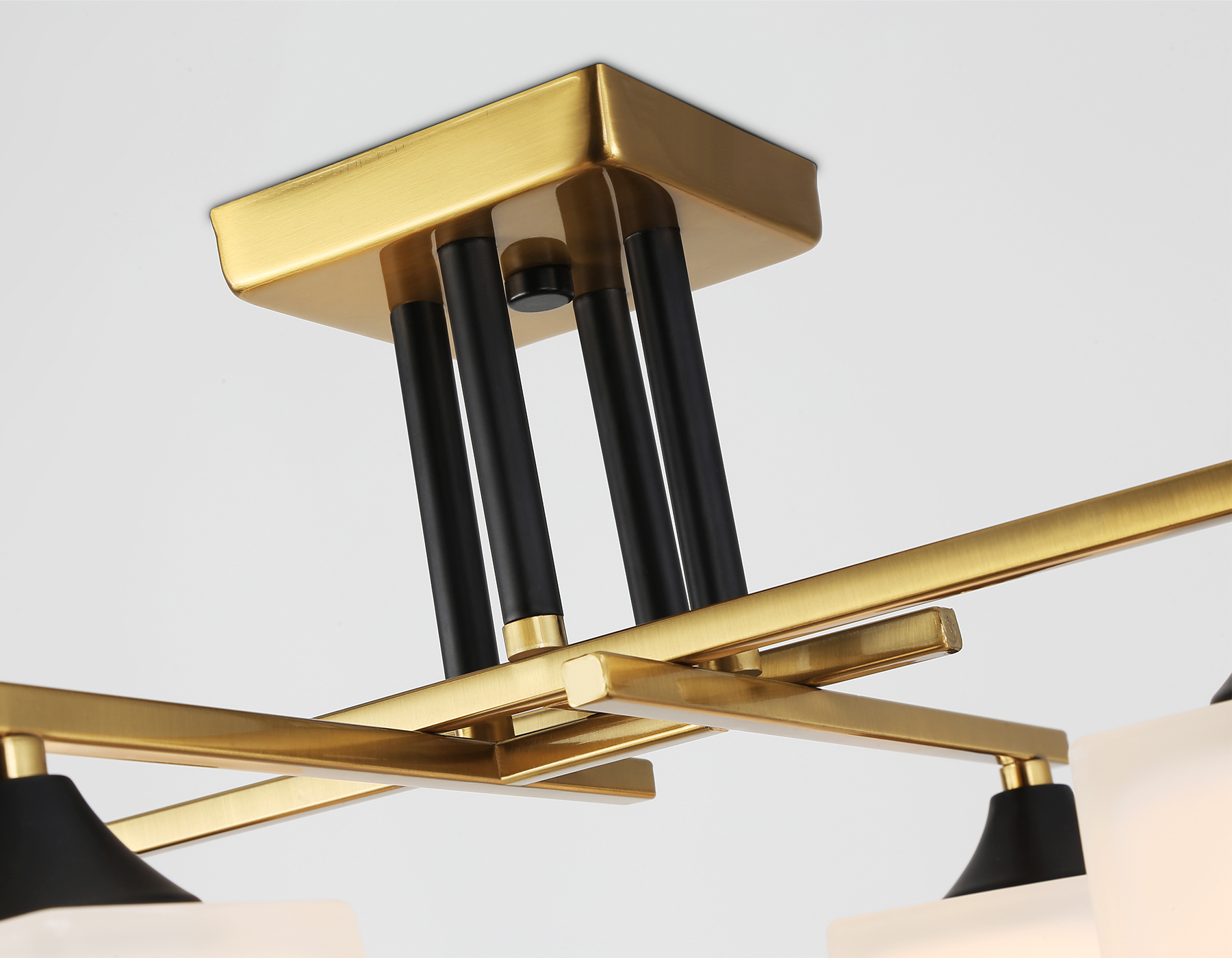 Люстра на штанге со стеклянными плафонами TR303042/4 CP медь E27/4 max 60W 420*420*260