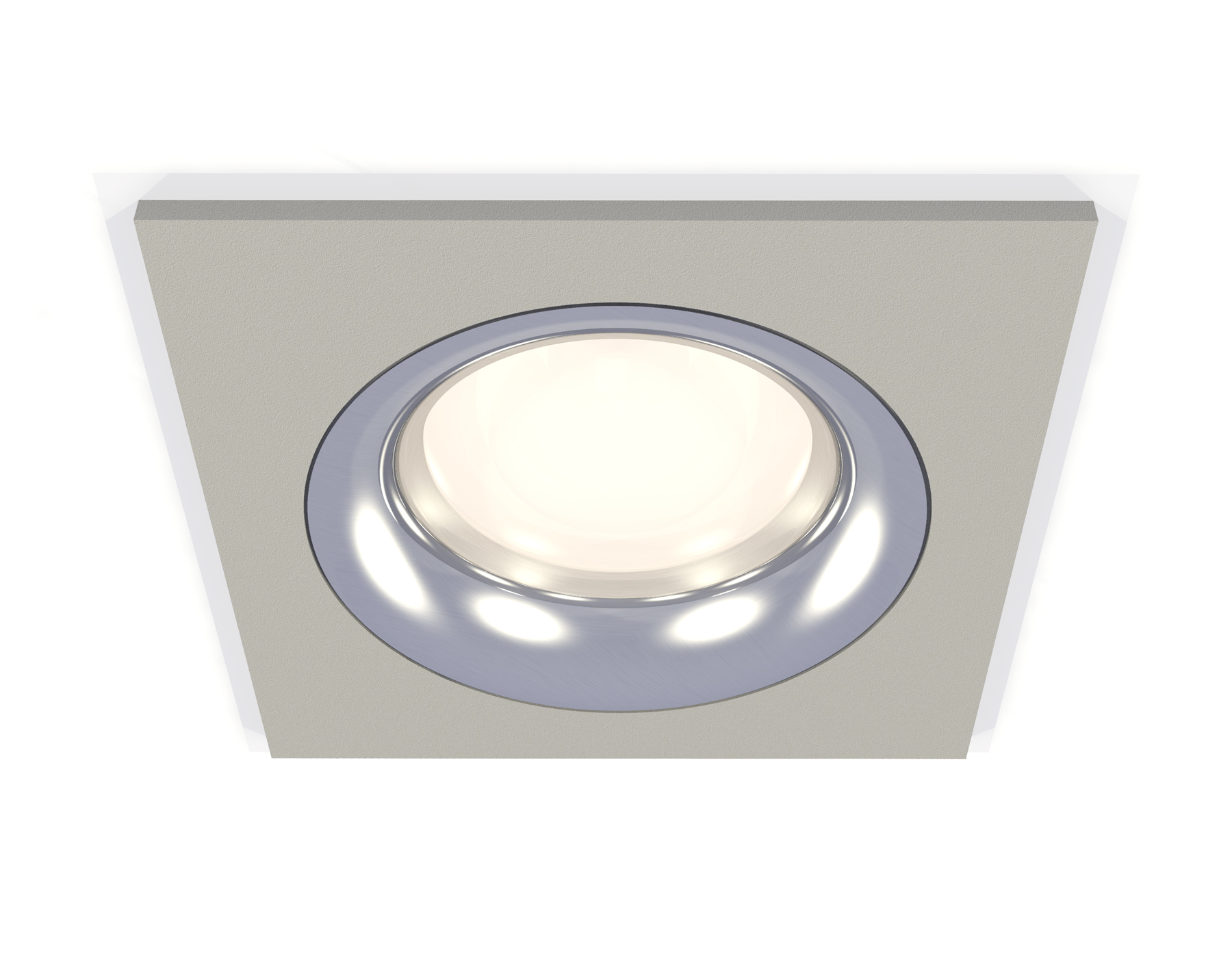 Комплект встраиваемого светильника XC7633003 SGR/PSL серый песок/серебро полированное MR16 GU5.3 (C7633, N7012)