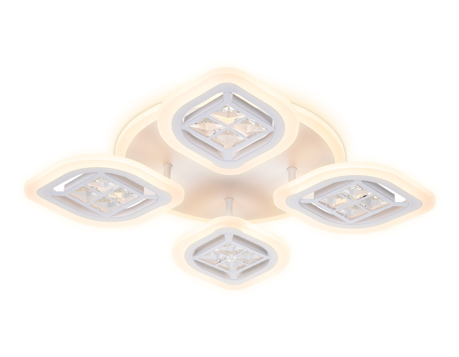 Потолочный светодиодный светильник с пультом FA280/4 WH белый 69W 530*530*80 (ПДУ РАДИО 2.4G)