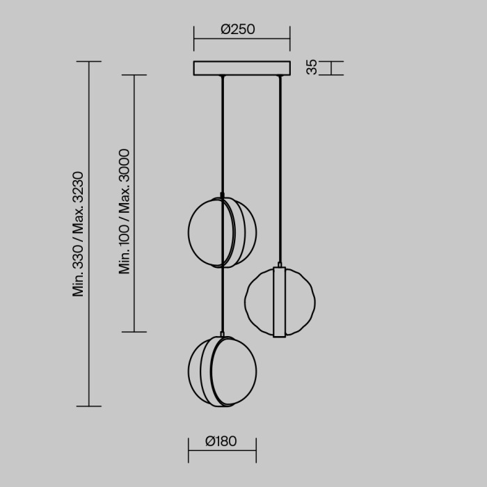 Подвесной светильник Maytoni Misterio MOD379PL-L17B3K (mod379pl-l17b3k)