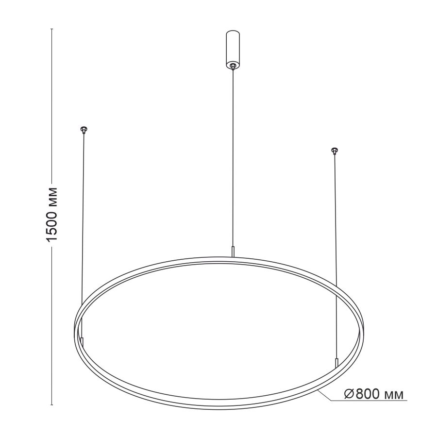 Подвесной светодиодный светильник LED ROUND R800 Black (9993)