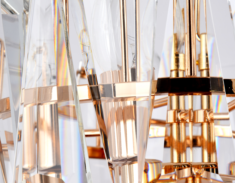 Подвесная люстра с хрусталем TR5167 GD/CL золото/прозрачный E14/5 max 40W D380*515