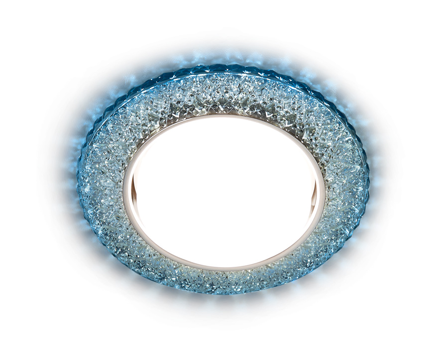 Встраиваемый точечный светильник GX53 с LED подсветкой G298 CL/CLD хром/прозрачный GX53+3W(LED COLD)