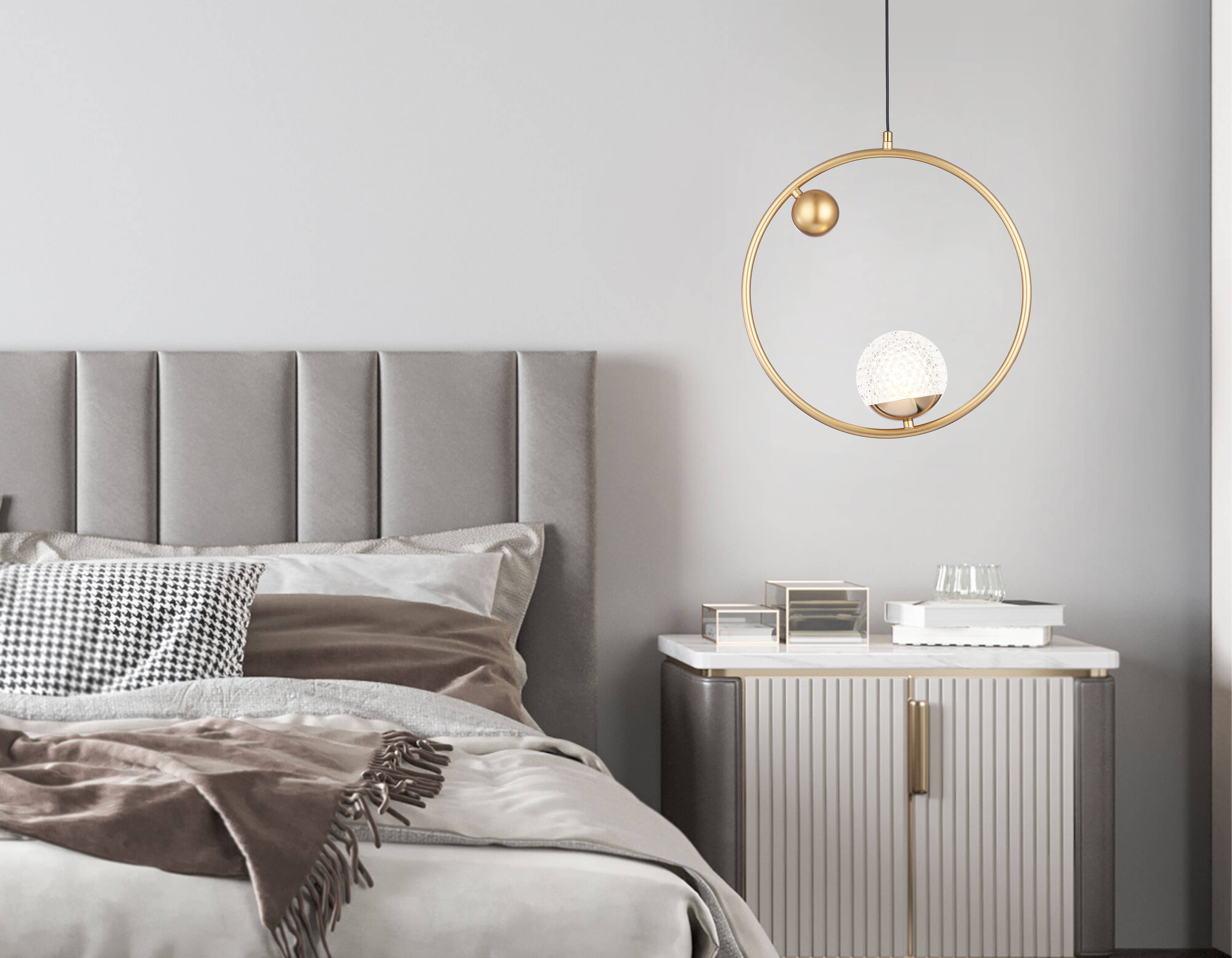 Подвесной светильник со сменной лампой TR5428 GD золото G9 max 40W 350*110*1000