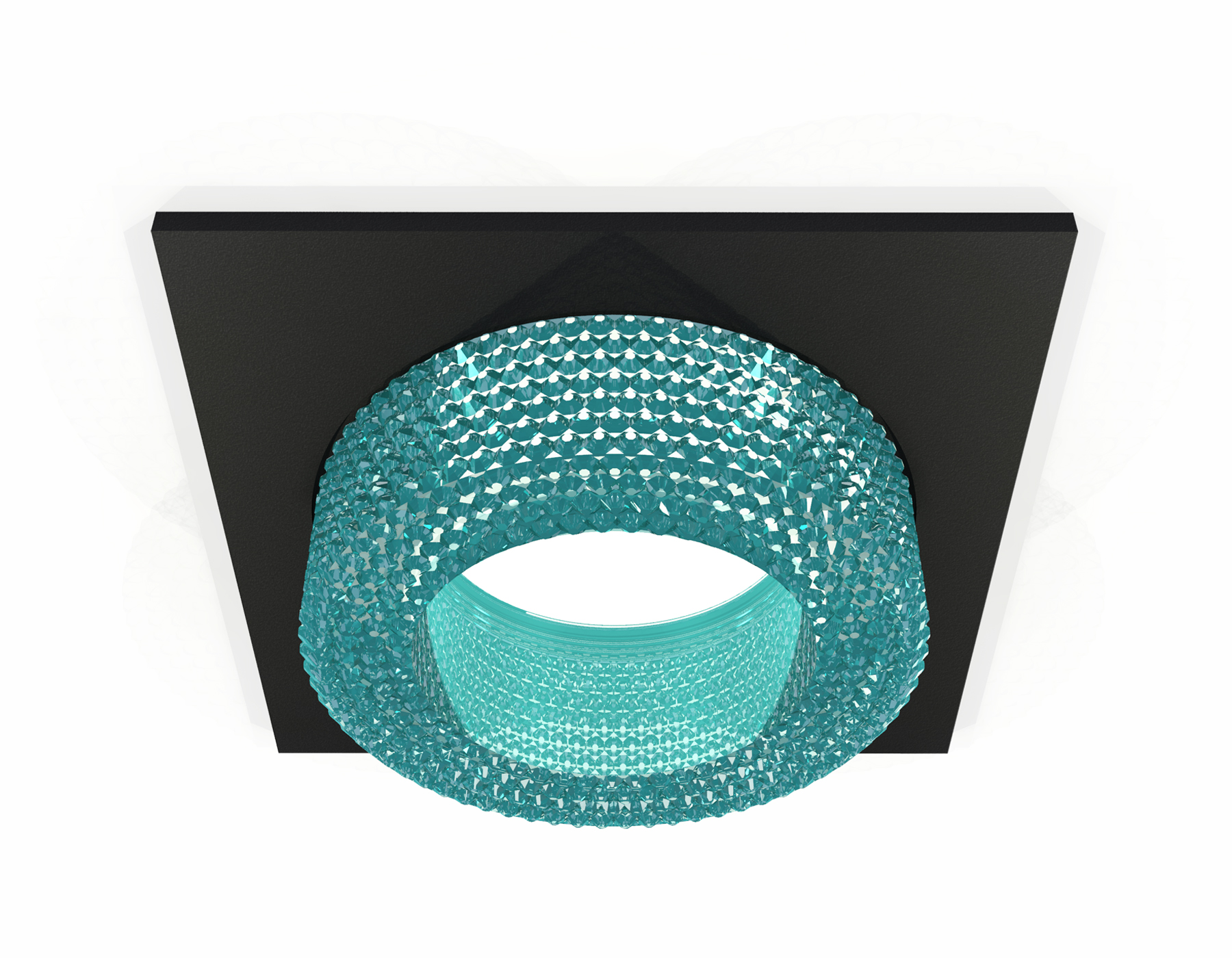 Комплект встраиваемого светильника с композитным хрусталем XC7632023 SBK/BL черный песок/голубой MR16 GU5.3 (C7632, N7194)