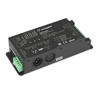 Декодер SMART-K35-DMX-SUF (12-36V, 3x10A, XLR3) (Arlight, Металл) 028408