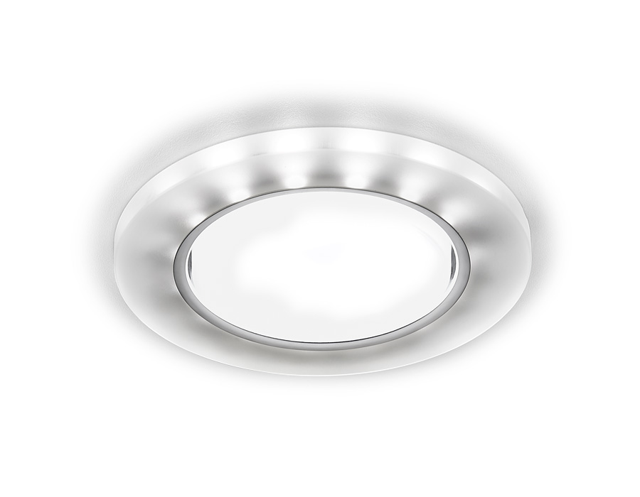 Встраиваемый точечный светильник GX53 с LED подсветкой G214 CH/WH хром/матовый GX53+3W(LED WHITE)