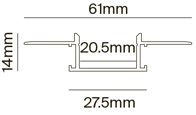 Алюминиевый профиль скрытого монтажа 61x14 Maytoni Led Strip ALM011S-2M (alm011s-2m)