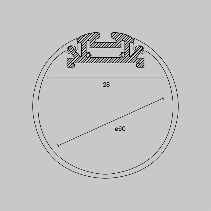 Алюминиевый профиль подвесной Maytoni Led Strip ALM-D60-S-2M (alm-d60-s-2m)