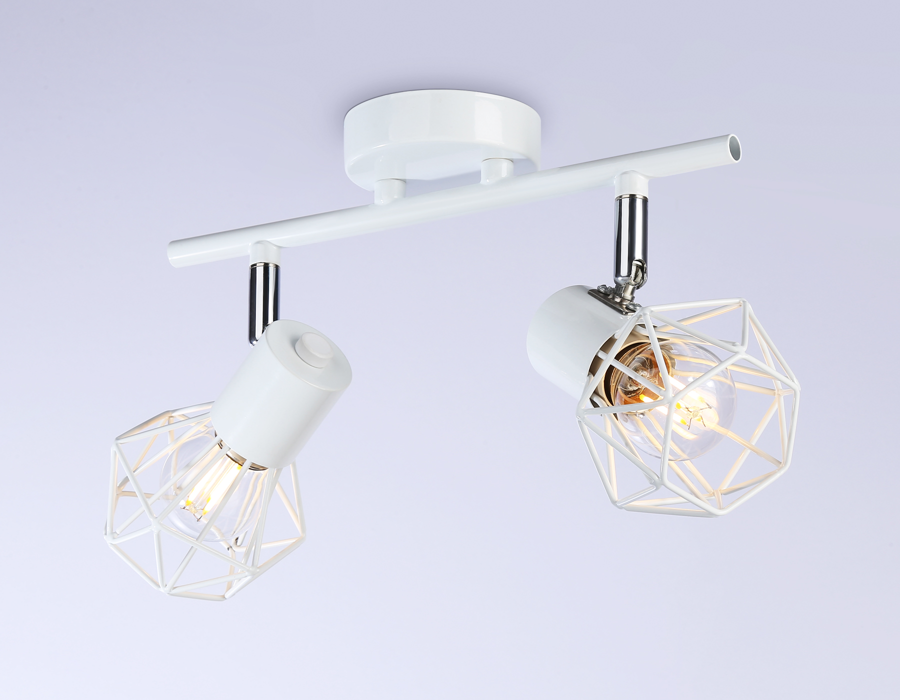 Настенно-потолочный спот в стиле лофт TR8628/2 WH/CH белый/хром E27*2 max 40W 260*91*175