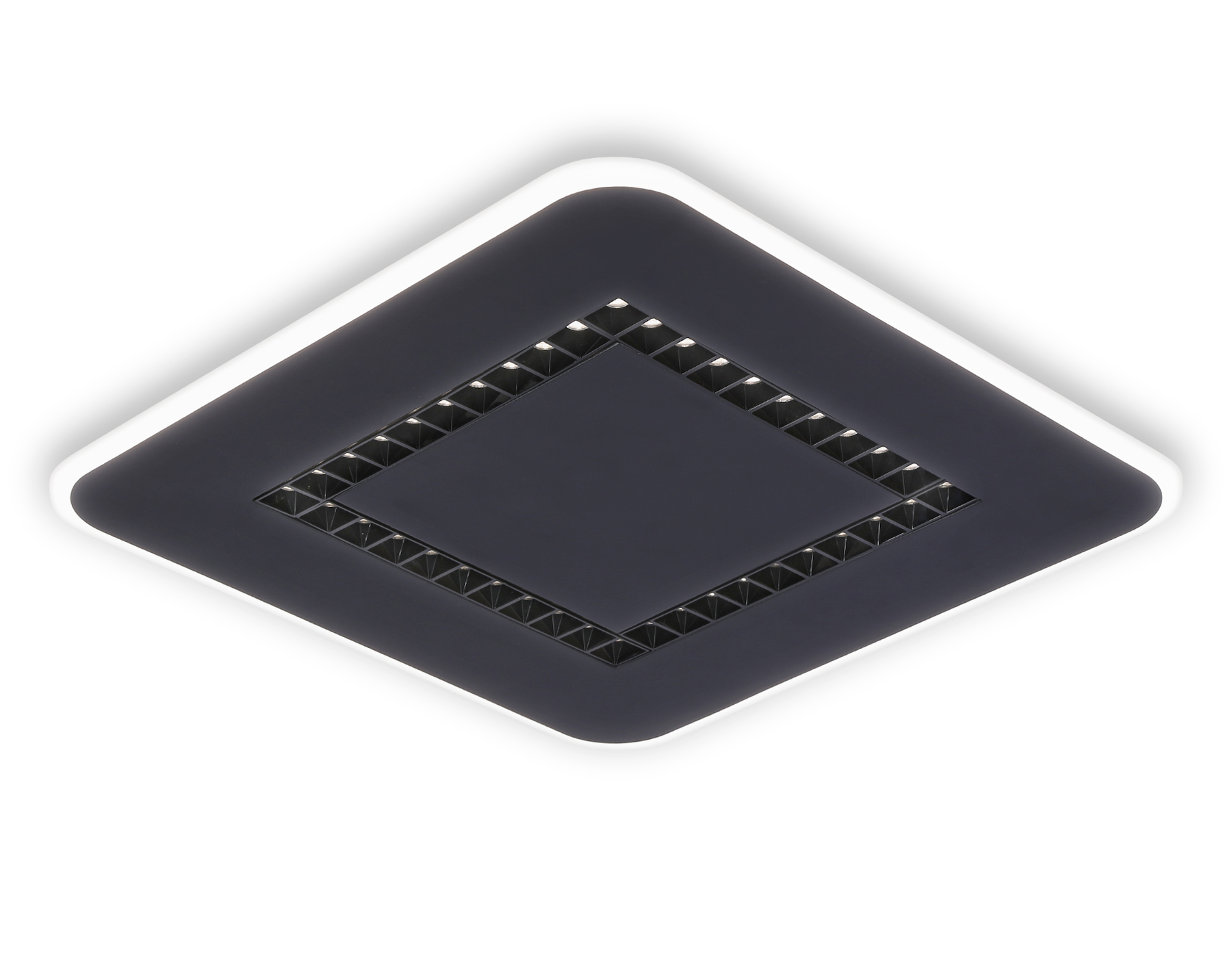 Потолочный светодиодный светильник с пультом FL51419 BK черный 3000K/4200K/6400K 68W 488*488*40 (ПДУ ИК)