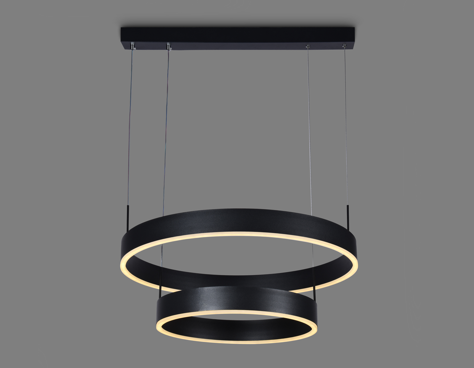 Подвесной светодиодный светильник с пультом управления FA6612/2 BK черный 85W D400/600*730 (ПДУ РАДИО 2.4G)