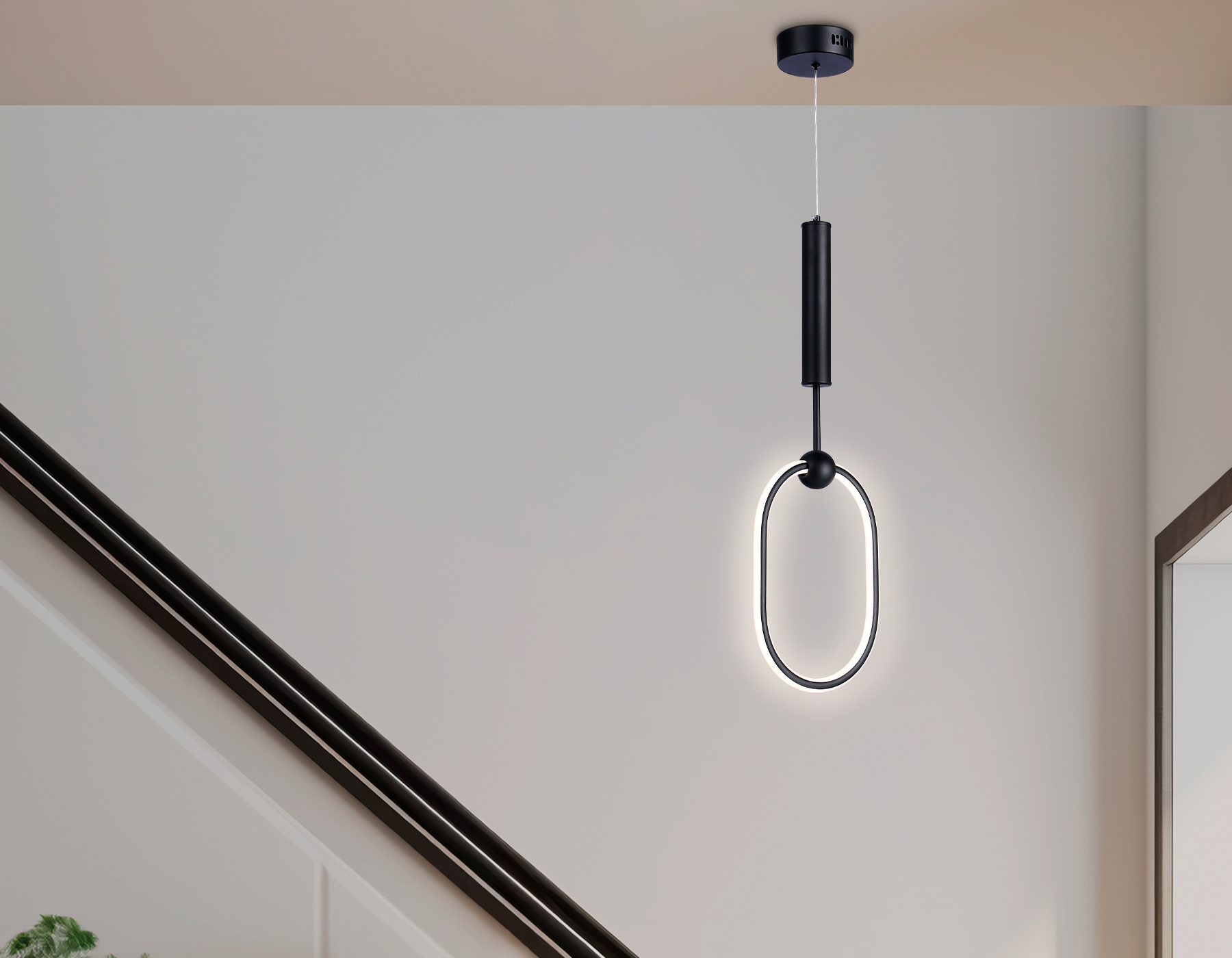 Подвесной светодиодный светильник с пультом FL10577 BK черный 3000K/4200K/6400K 56W 230*16*1000 (ПДУ ИК)