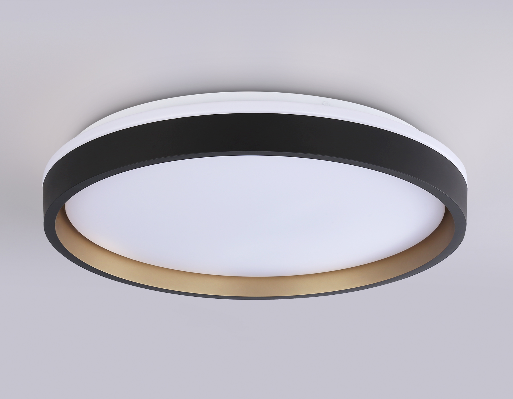 Светодиодный светильник RGB с пультом управления FZ610 BK/GD черный/золото IP20 66W 3000K-6500K+RGB D490*85 (ПДУ ИК)