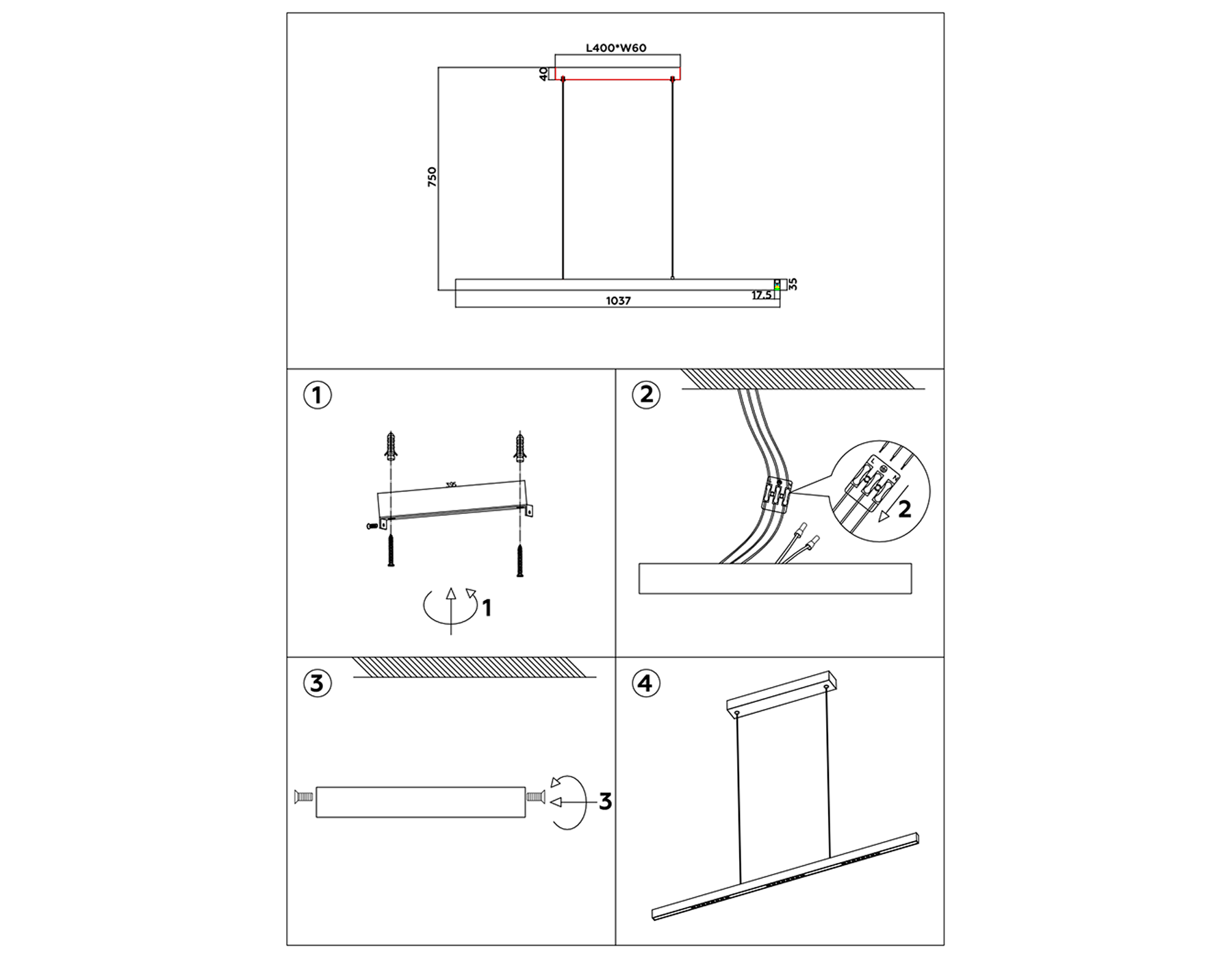 Подвесной светодиодный светильник FL5833 GD золото 25W 3000K/4200K/6400K 1037*17.5*750 (без ПДУ)