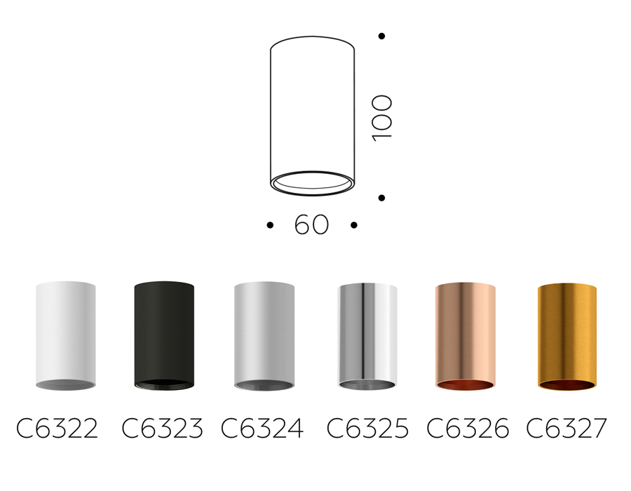 Корпус светильника накладной для насадок D60mm C6323 SBK черный песок D60*H100mm MR16 GU5.3