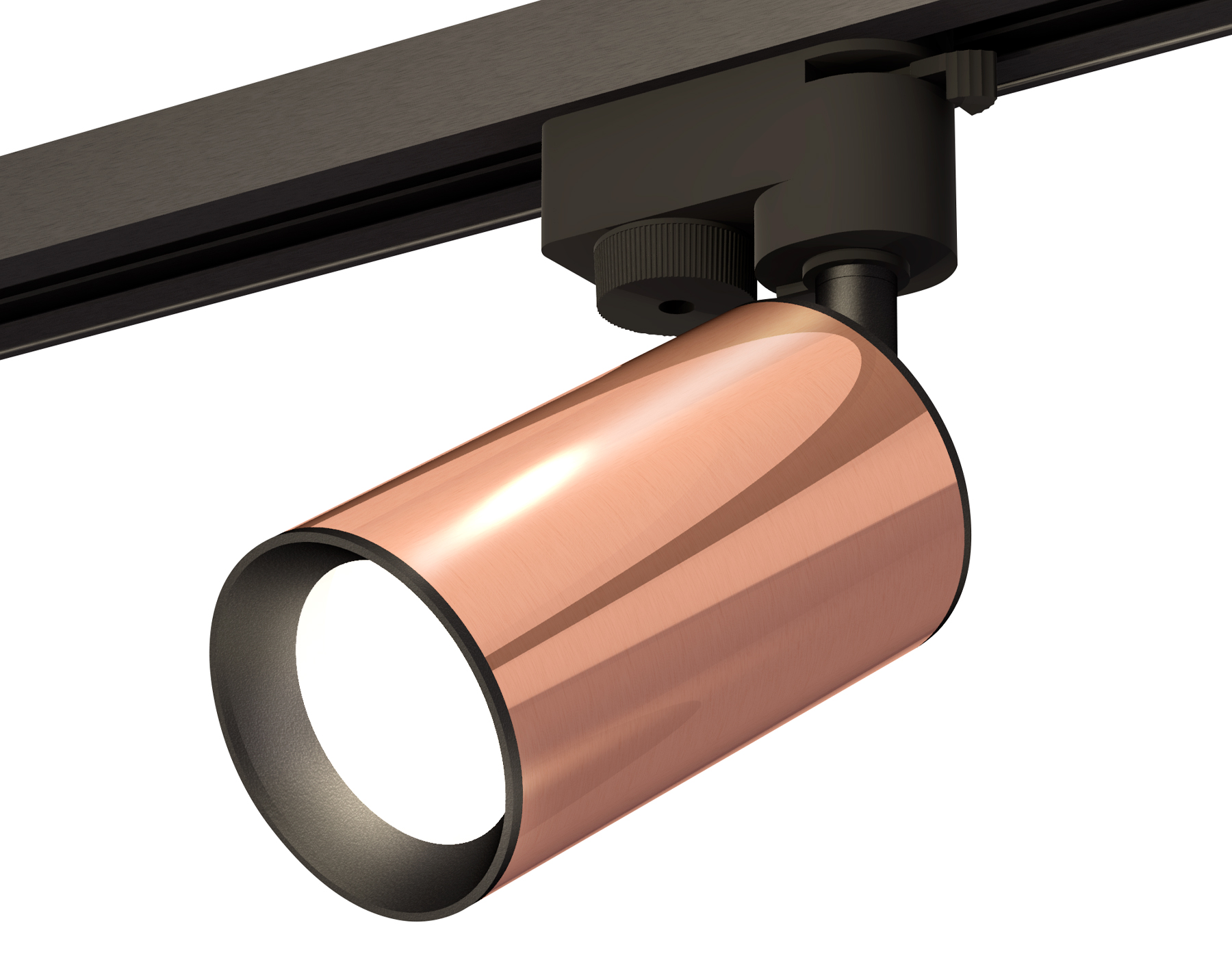 Комплект трекового однофазного светильника XT6326010 PPG/SBK золото розовое полированное/черный песок MR16 GU5.3 (A2521, C6326, N6102)