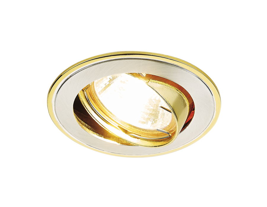 Встраиваемый точечный светильник MR16 с поворотным механизмом 104A SS/G сатин серебро/золото MR16