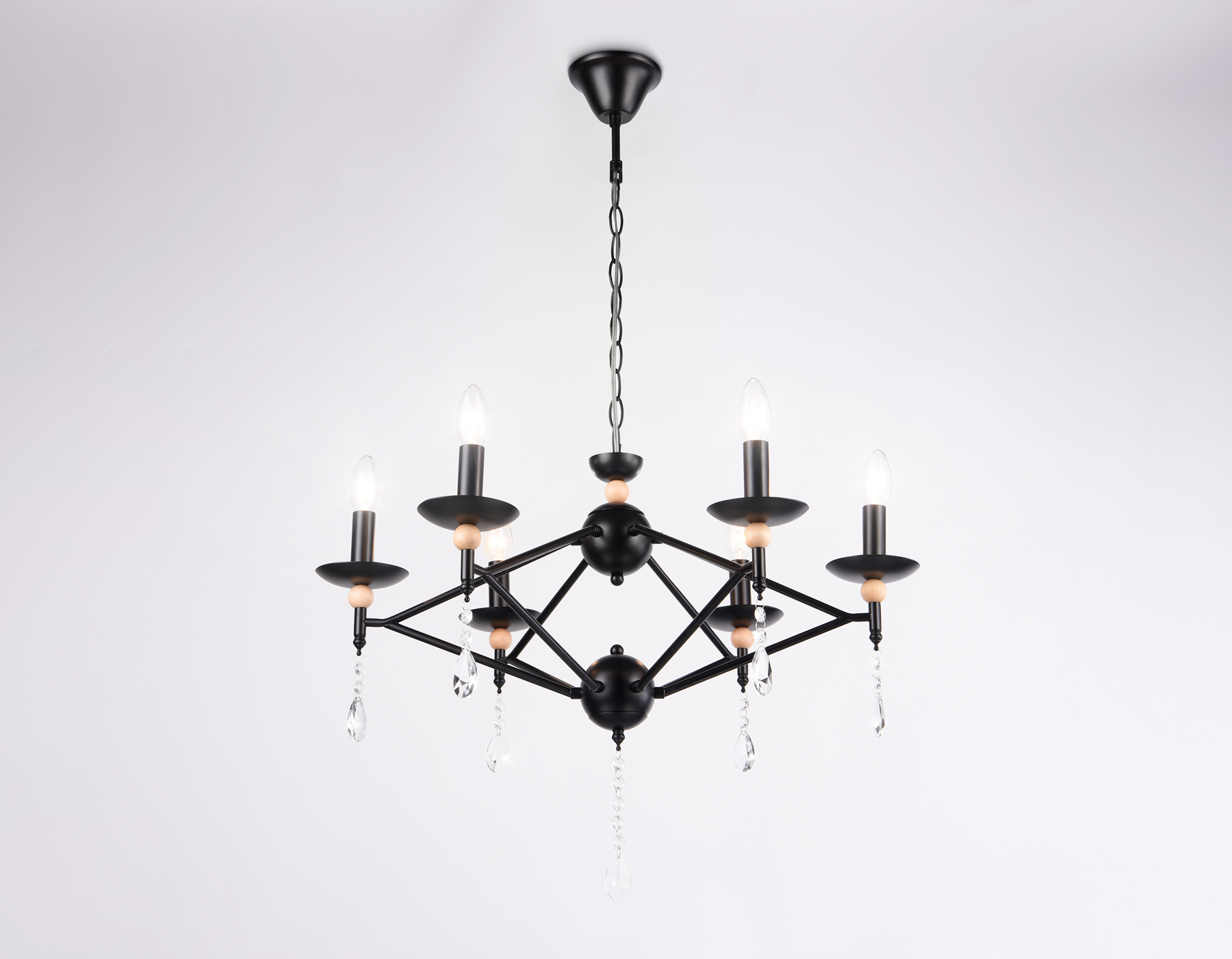 Подвесная люстра TR9597/6 BK черный E14/6 max 40W D660*880