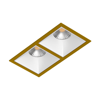 Встраиваемый светильник под сменную лампу Ledron RISE KIT2 Gold-White (2461)