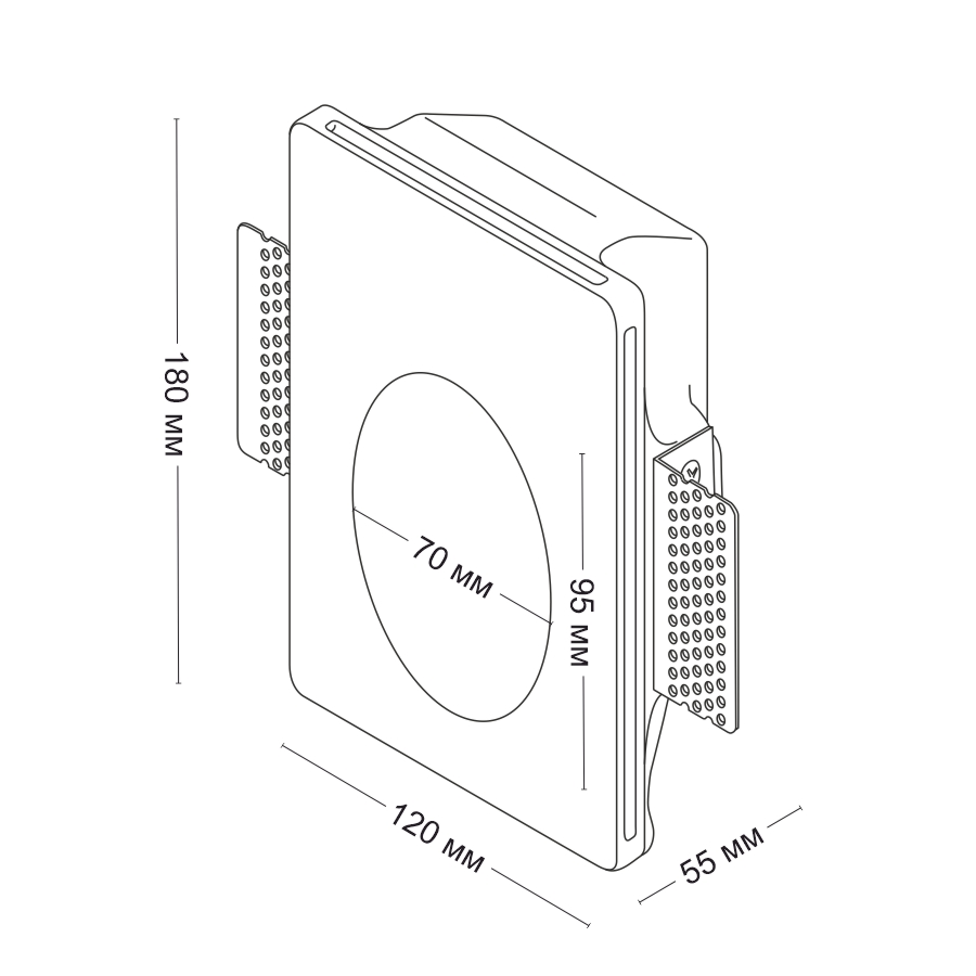 Встраиваемый гипсовый светильник для стен и ступеней Ledron MW9431 (3766)