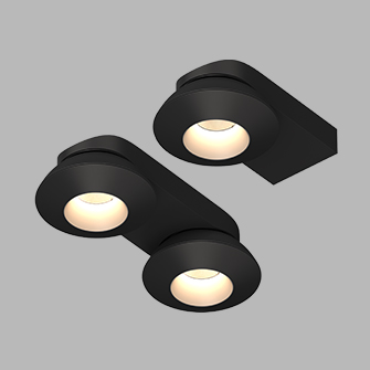 Накладной светодиодный светильник Ledron KRIS SLIM 2 Black-Grey (2770)