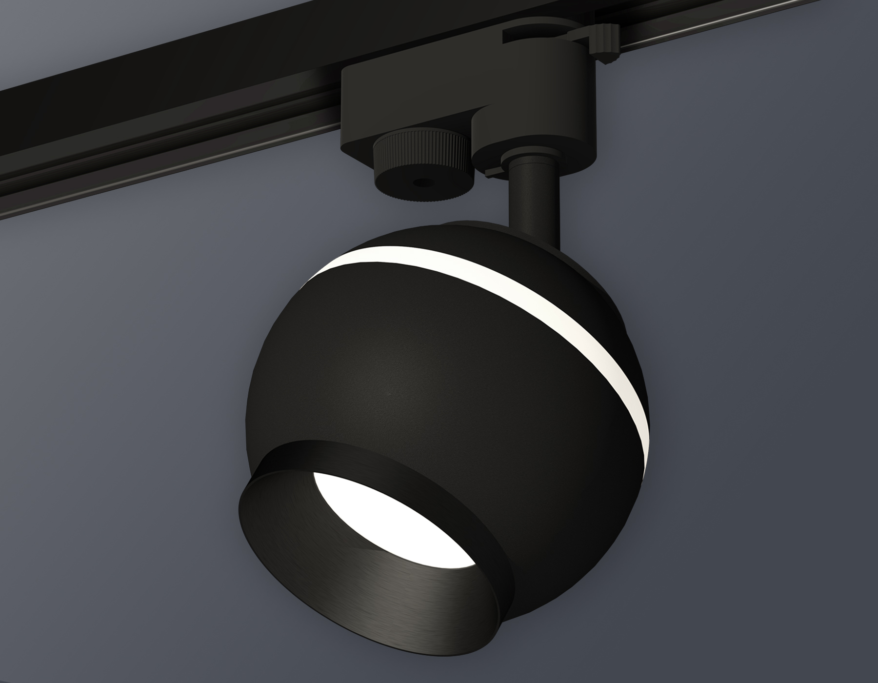 Комплект трекового однофазного светильника с подсветкой XT1102002 SBK/PBK черный песок/черный полированный GU5.3 LED 3W 4200K (A2521, C1102, N7031)