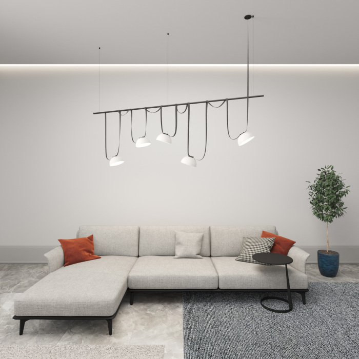 Трековый светильник 48V Denkirs Belty Flow DK5560-WHBK (dk5560-wh_bk)