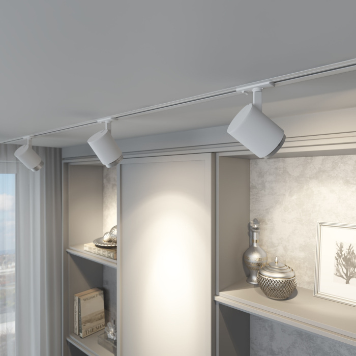 Трековый светильник однофазный белыйсеребро 10W 4200K Elektrostandard Cors 8551301 (a062390)