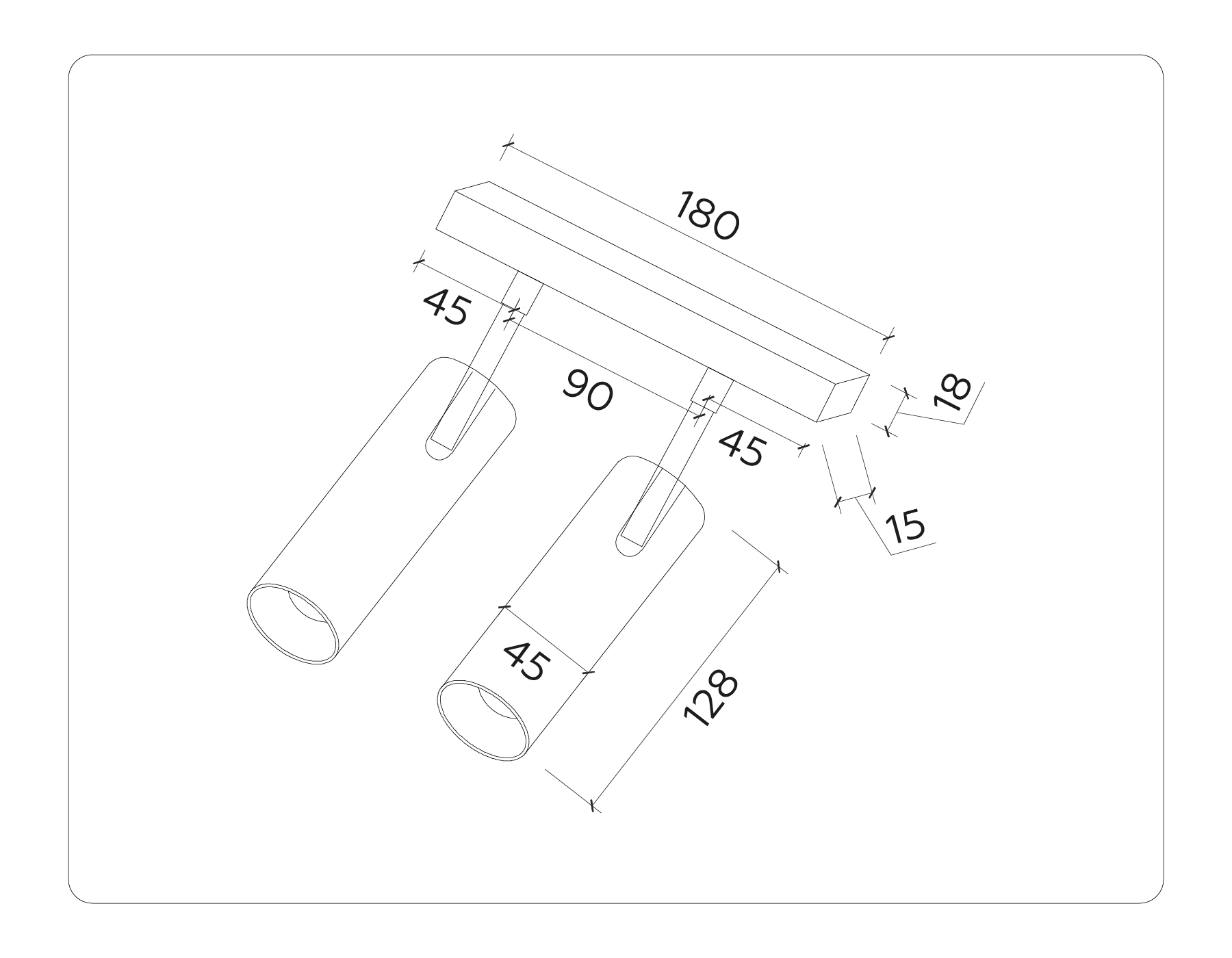 Светильник светодиодный трековый для шинопровода Magnetic GL3902/2 BK черный LED 20W 4200К 48V 24° 180*45*182