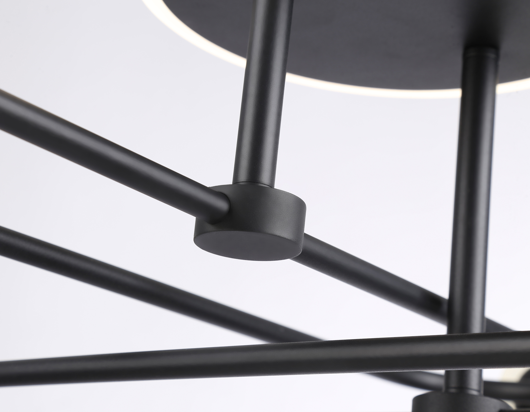 Потолочный светодиодный светильник со сменной лампой и пультом управления FL66232/6 BK черный 48W 3000K-6400K+G9/4 880*880*240 (ПДУ ИК)