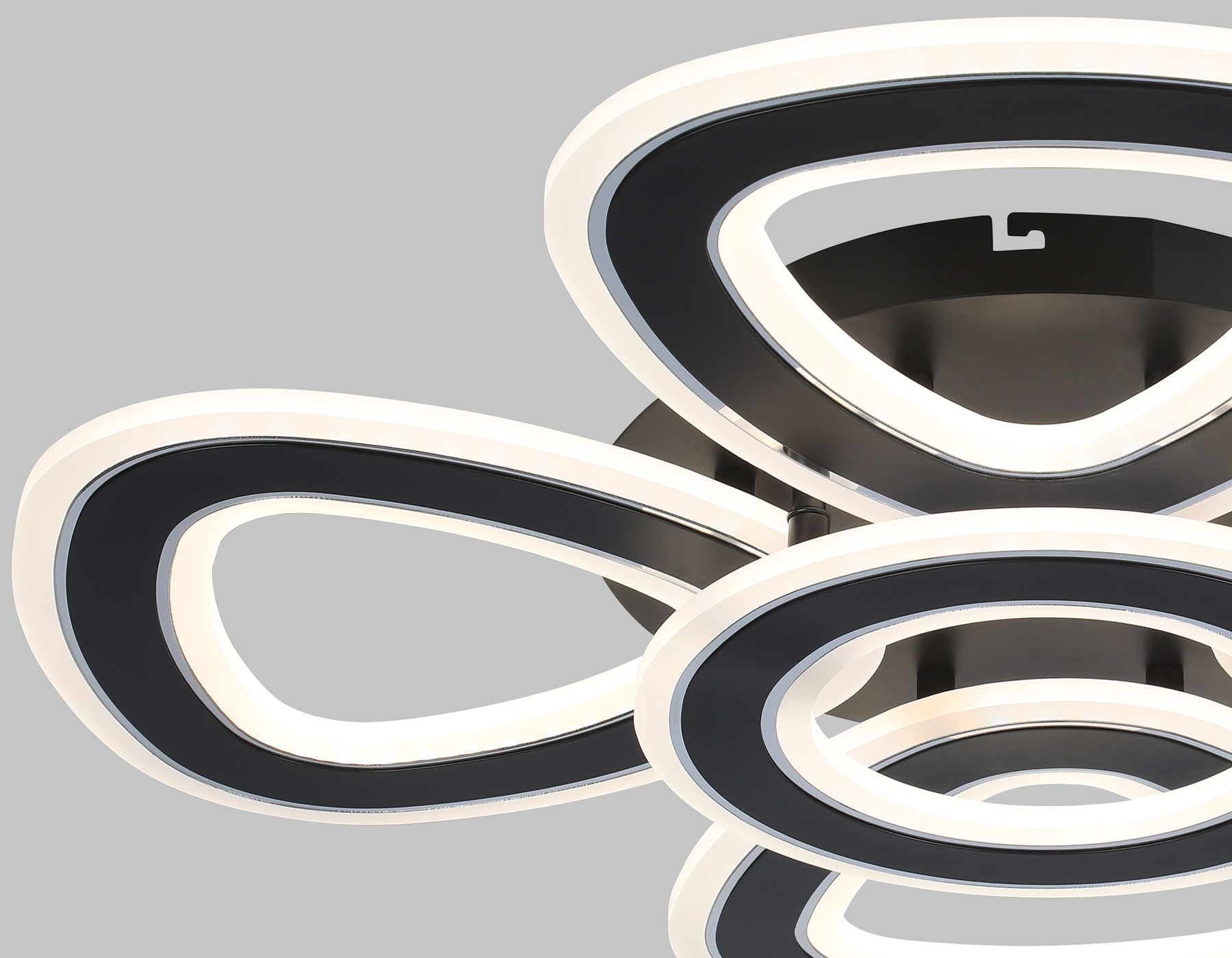 Потолочный светодиодный светильник с пультом FA8926/4+1 BK/CH черный/хром 163W 3000K-6400K 590*590*120 (ПДУ РАДИО 2.4G)