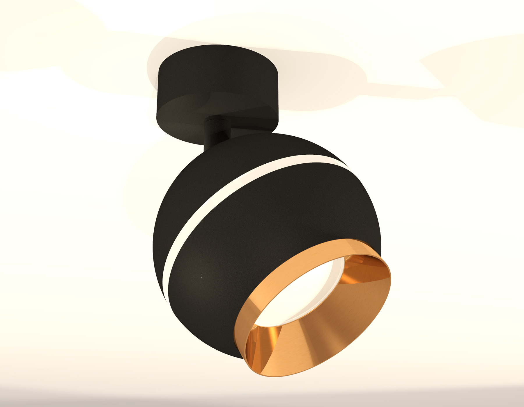 Комплект поворотного светильника с дополнительной подсветкой XM1102004 SBK/PYG черный песок/золото желтое полированное MR16 GU5.3 LED 3W 4200K