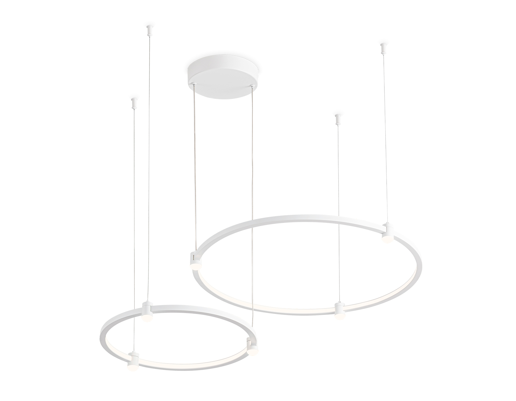 Подвесной светодиодный светильник FL5521/2+6 WH белый 45W 3000K/4200K/6400K D600/400*1300 (без ПДУ)