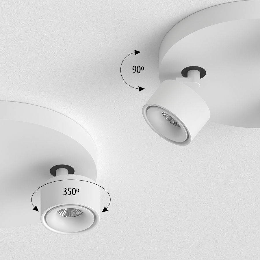 Накладной поворотный светодиодный светильник Ledron SAGITONY R3 S75 White Dim 4000K (11164)