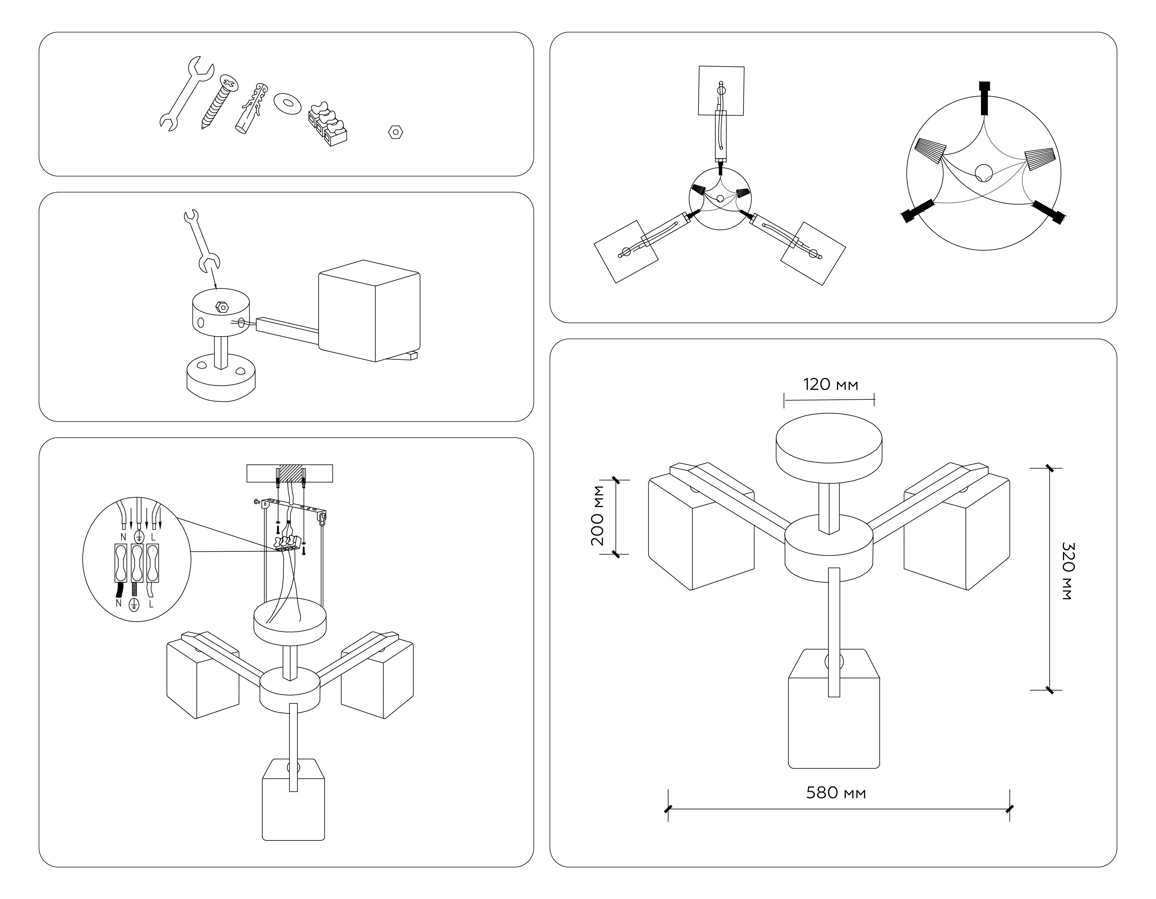 Подвесная люстра TR83115/3 WH/LW белый/светлое дерево E27/3 max 40W D580*320