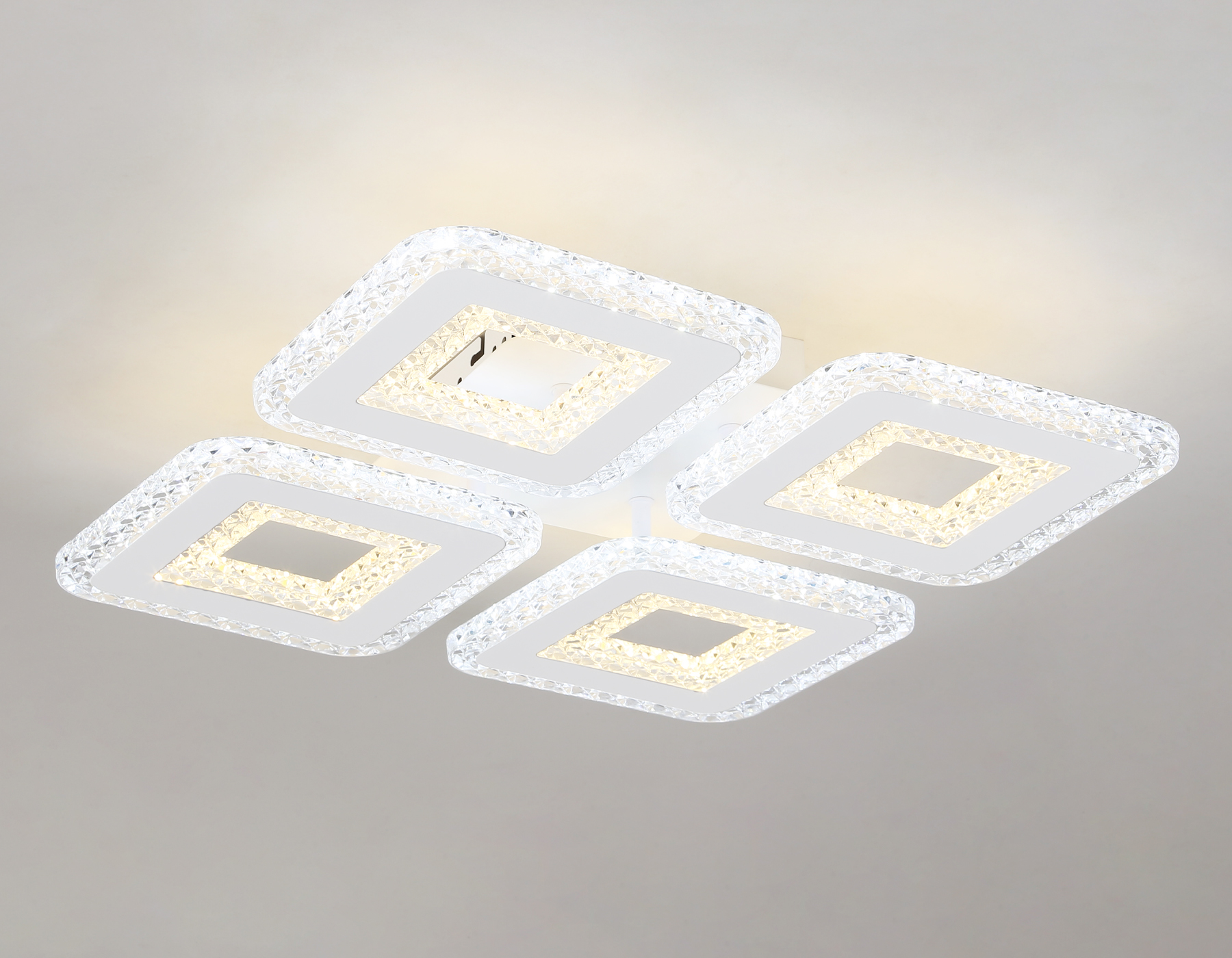 Потолочный светодиодный светильник с пультом FA4004/4 WH белый 100W 3000K+6400K/4200K/6400K+3000K 395*395*85 (ПДУ ИК)