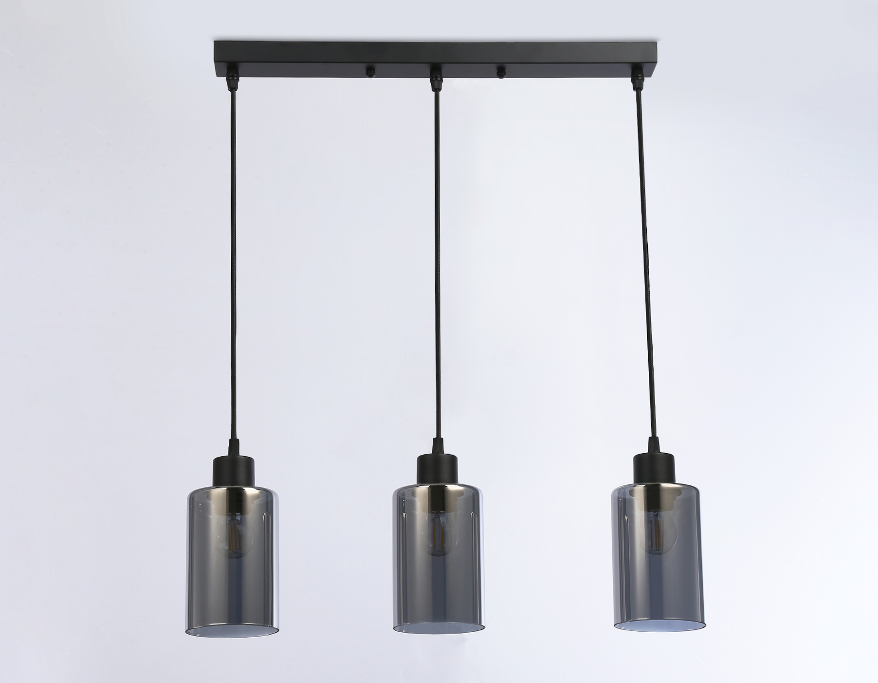 Подвесной светильник в стиле лофт TR3698/3 BK/SM черный/дымчатый E27*3 max 40W 560*100*1040